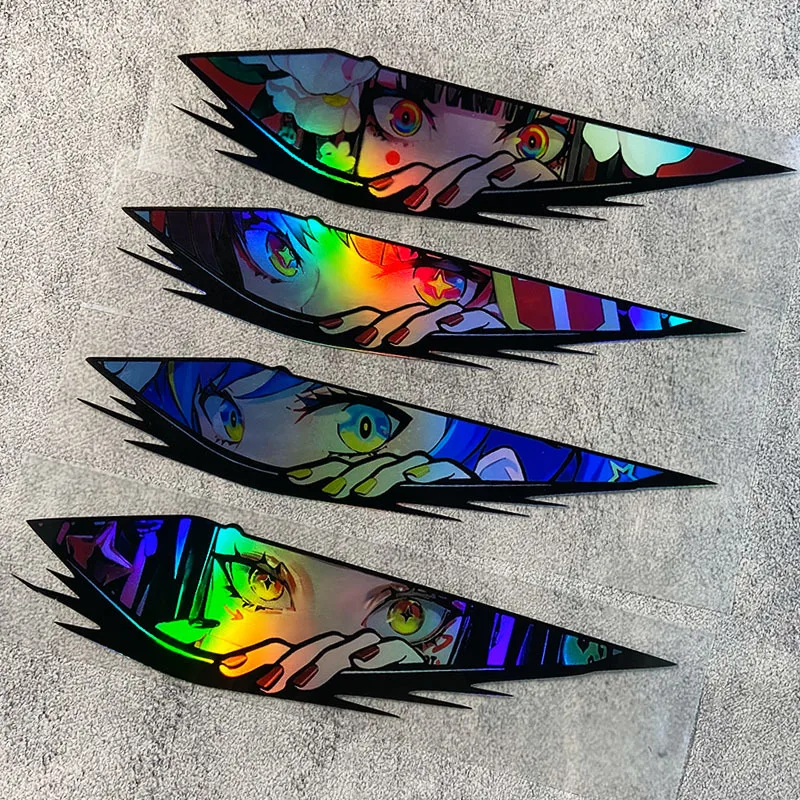 1Pc JDM Anime Eyes Vinyl Sticker Waterproof Decal for Motorcycle Fairing Fuel Tank Car Window Body Decor