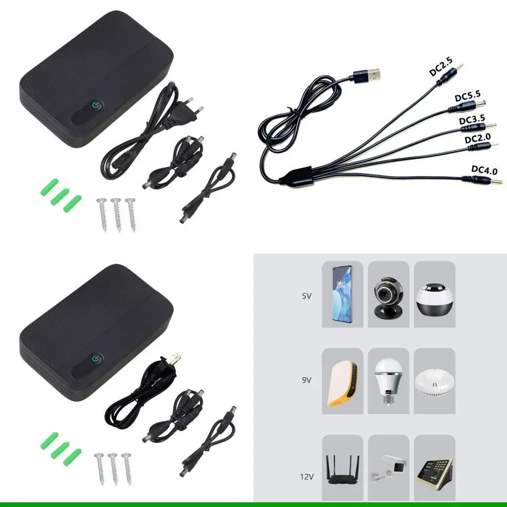 U55C Portable Backup Battery 10400mAh Uninterruptible Power for Security Cameras Networking Devices Equipped with Protections