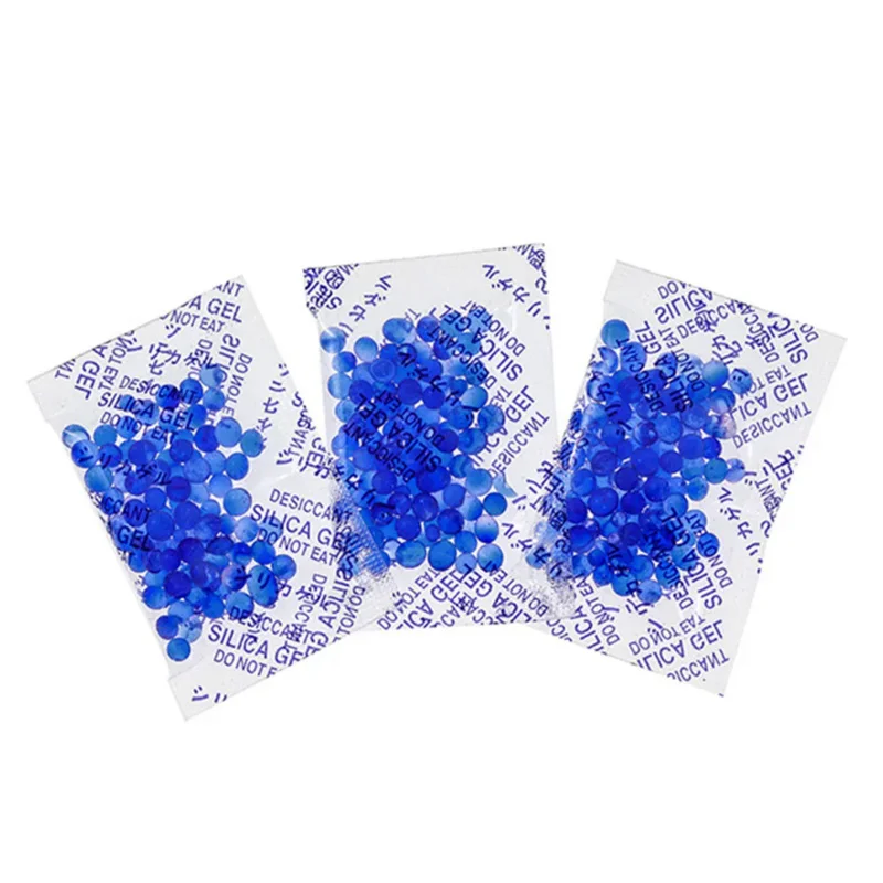 10/20/50 Pcs 5g Blue Non-Toxic Silica Gel Sachets Desiccant Damp Kitchen Room Living Moisture Dehumidifier Absorber Bag Reusable