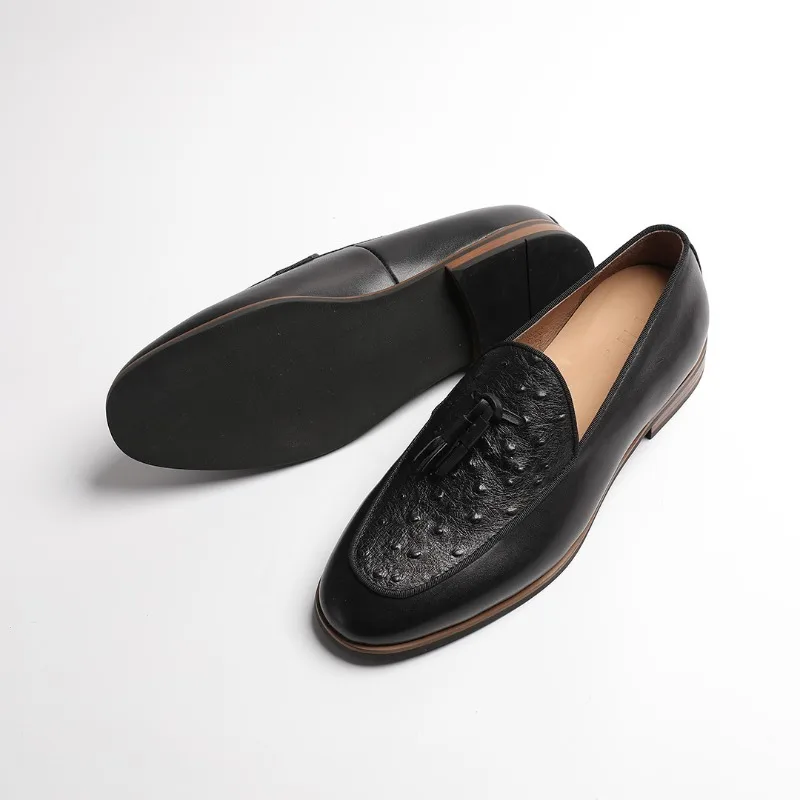 

Summer new leather shoes men's Korean version casual business one-pedal driving fringed loafers slip-on