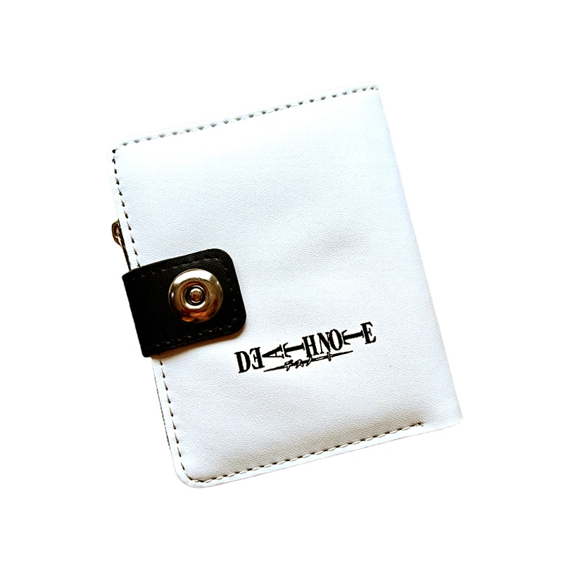 Death Note Anime Black PU Leather Short Wallet with Card Holders Zipper Pocket for Boys Girls Gift