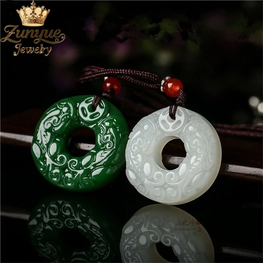 Natural Hetian Jade Jade Pixiu Peace Pendant Luxury Quality Jewelry Best Selling Fashion Jewelry Exquisite Charms Popular Gift