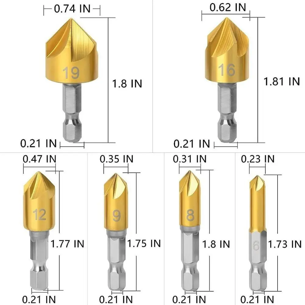 26-teiliges Dreipunkt-Stufenbohrer-Set, Bohren in verschiedenen Größen, effizienter Senkkopf, Holzstopfen, Stanzpositionierer, Fase