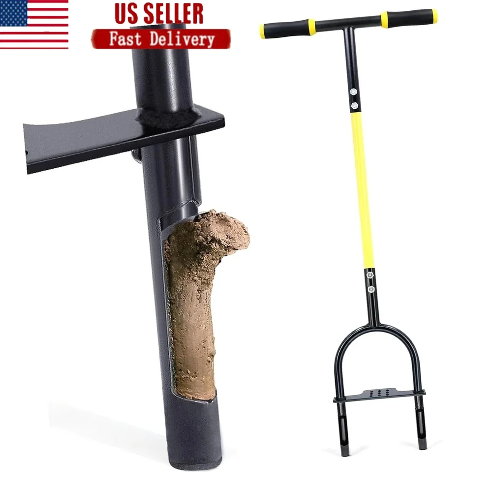 

Manual Lawn Aerator Soil Plug Tool Compacted Yards and Small Gardens Non-Clog Design Ergonomic Handle Promotes Plant Health
