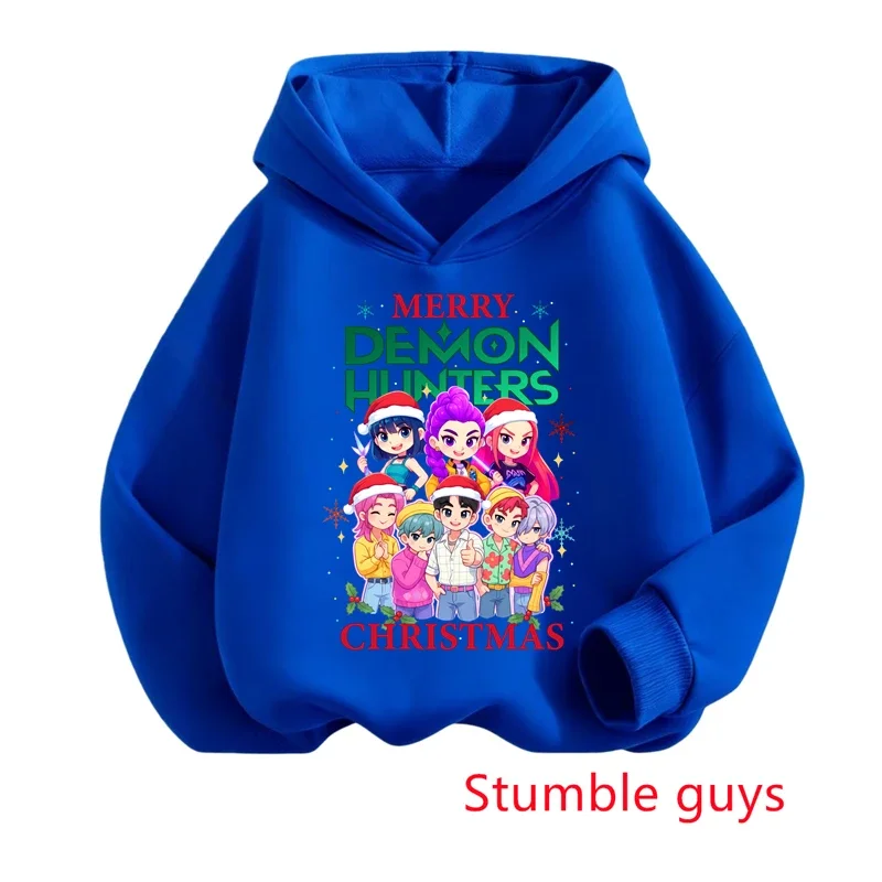 

Boys Kpop Demon Hunters Hoodie Kids 3-12Y Autumn Winter Christmas Warm Soft Deer Print Cozy Hooded Sweatshirt​