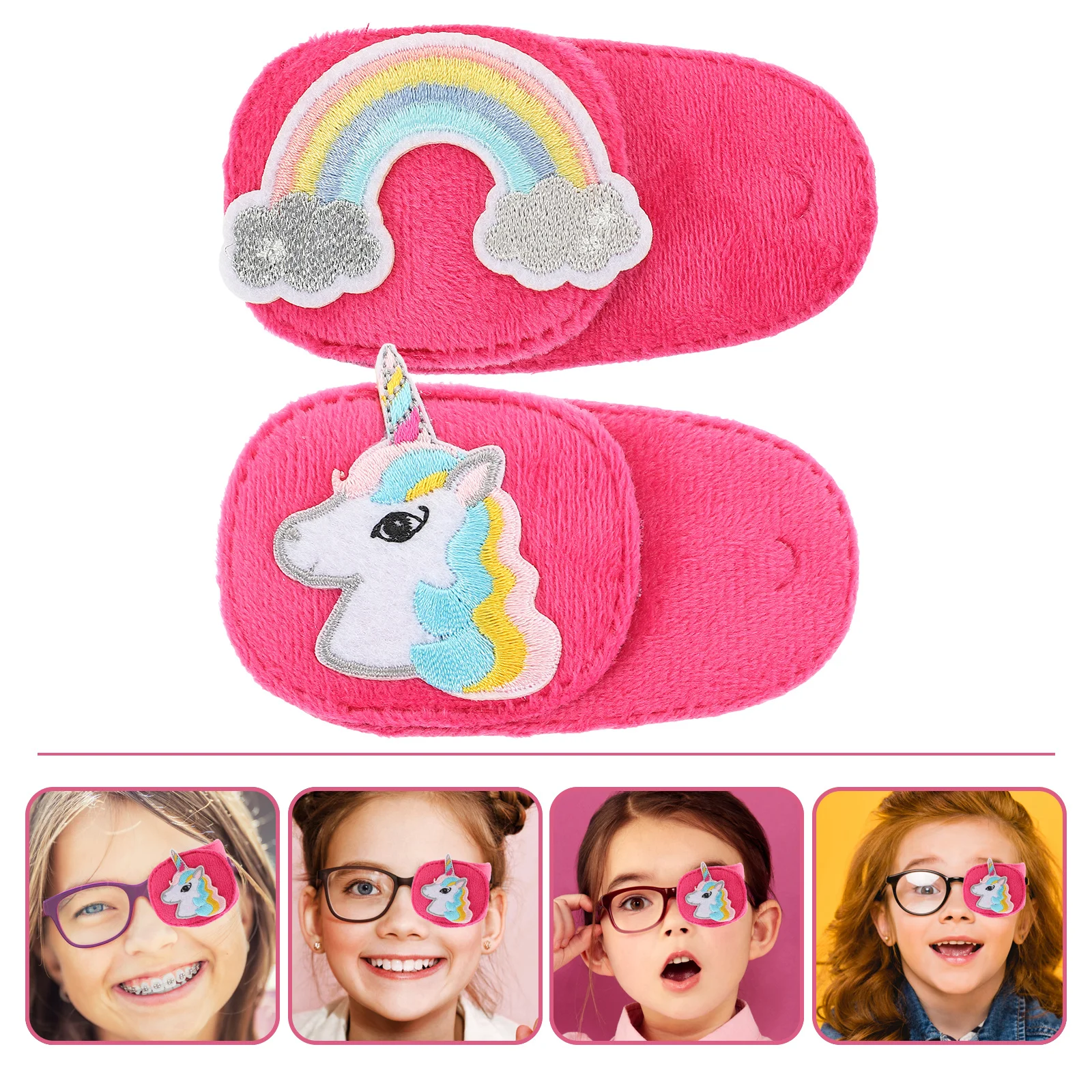 

2pcs Patches For Kids Amblyopia Single Eye Mask Strabismus Correction Breathable Lightweight Non-Woven Fabric Adjustable Lazy