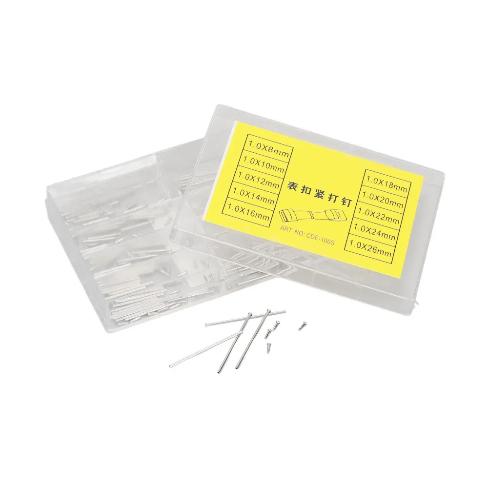 Silver Watch Strap Pin Set Stainless steel Diameter 1mm Watch Buckle Connecting Rivets Watch Band Fixing Fastening Nails