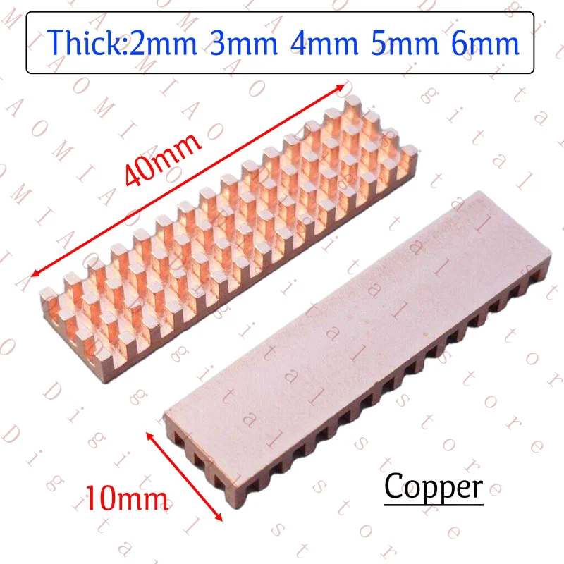 FRM   10mm×40mm Thermally Conductive Copper Heatsink Grid for IC Chip GPU RAM