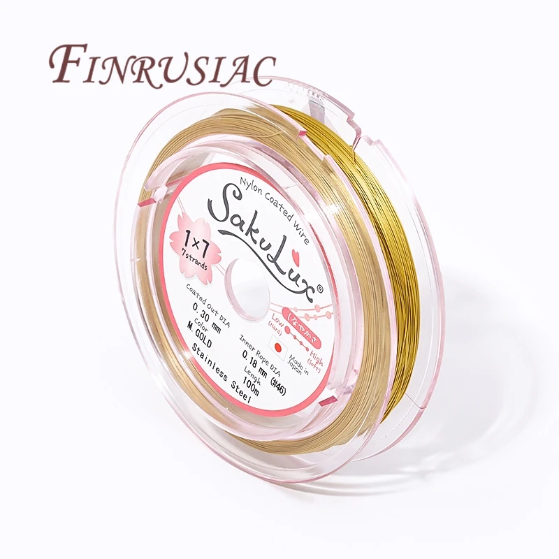 0,3-0,5mm Beständig Starke Linie Edelstahl Draht Gold Farbe Tiger Schwanz Perlen Draht Für Schmuck Machen Erkenntnisse zubehör – Detail 13