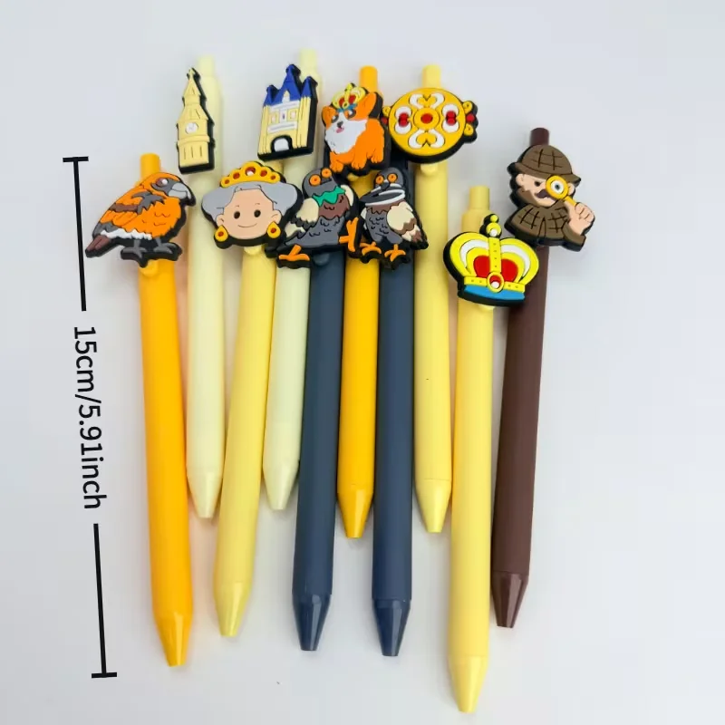 6/12/18pcs Creative Simple British Style Theme Stretchable Ballpoint Pen Unique Writing Stationery Gift Pen