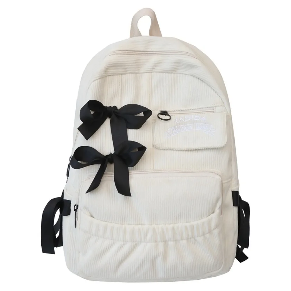 حقيبة ظهر محمولة بعقدة على شكل فيونكة للطلاب بسعة كبيرة وقابلة للتعديل حقيبة مدرسية مطوية