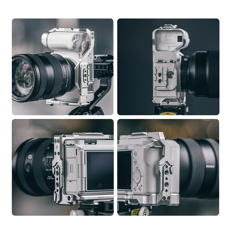 Ulanzi falcam V2กรงกล้องแบบปลดได้อย่างรวดเร็วและ F38 & F50สำหรับ ZV-E1โซนี่ที่มีร่องระบายความร้อนด้วยด้าย Arri 1/4นิ้วสำหรับแฟลชวิดีโอไมค์