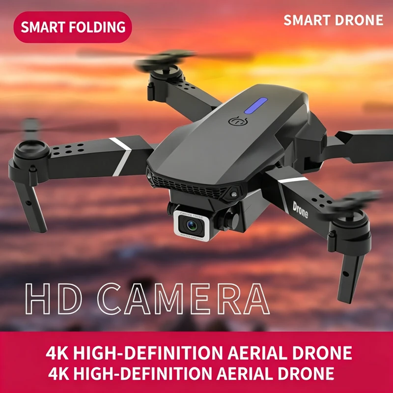 Drone Quadricottero Pieghevole RC 2026 E88 Pro con WIFI FPV, Mini Drone con Angolo Ampio e Mantenimento dell'Altitudine, Giocattolo Regalo
