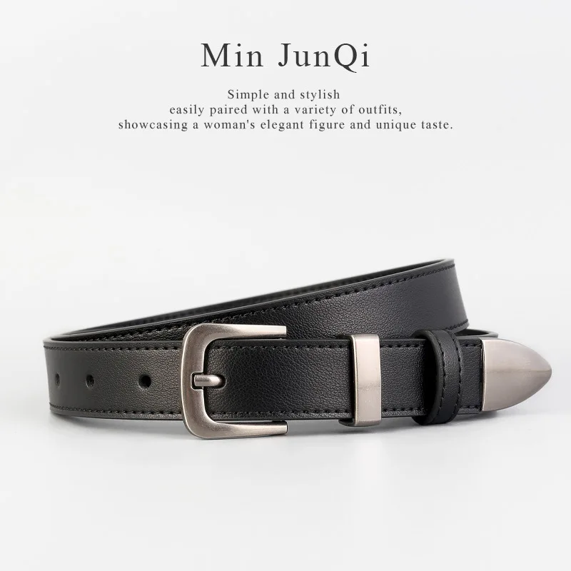 

Универсальные женские ремни из натуральной кожи для джинсов, простой дизайн, металлическая квадратная пряжка, поясные ремни для женщин