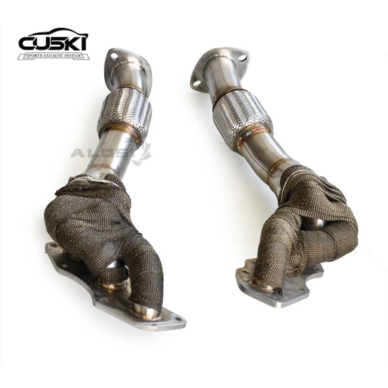 ل LEXUS LS350 3.5L 2017-2021 محرك تجميع العادم 304 SUS مشعب العادم مع درع الحرارة ترقية طاقة عادم السيارة