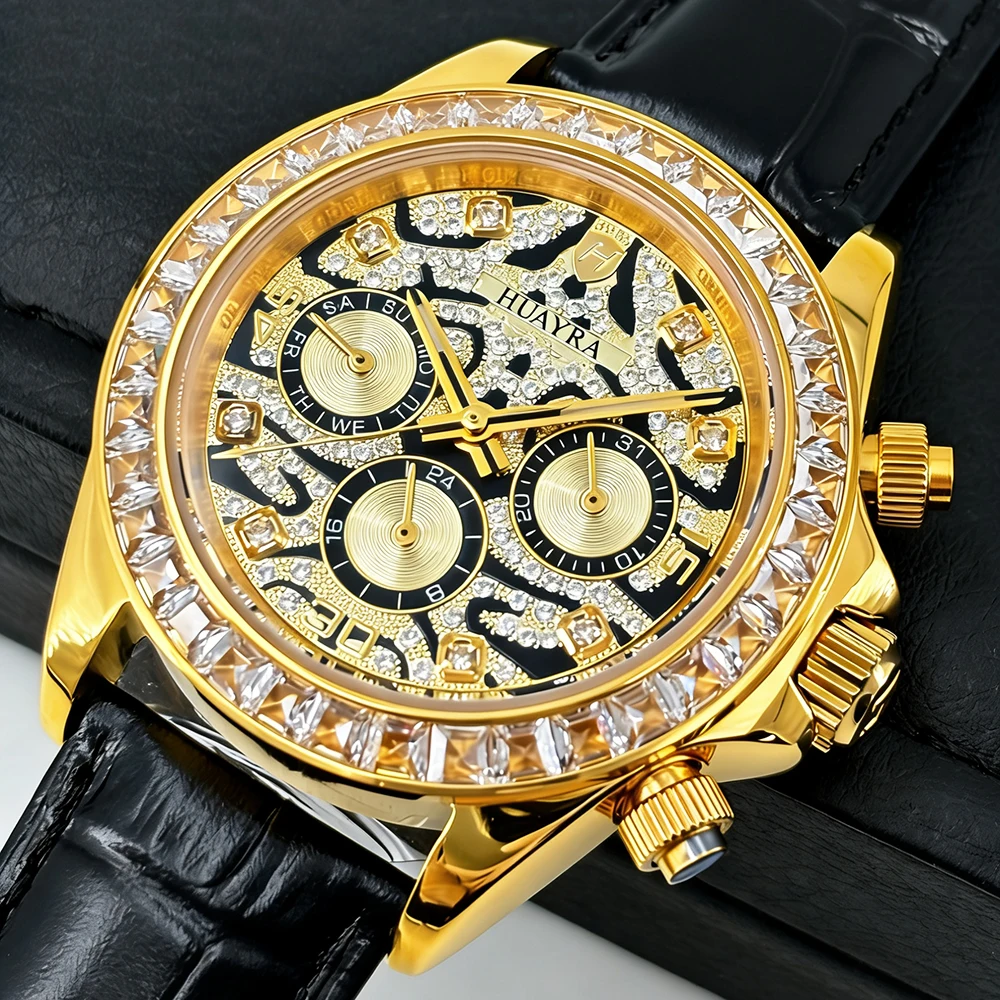 Men's business mechanical wristwatch, three-hand six-needle standard tiger-pattern water-resistant luminous model, trendy watch