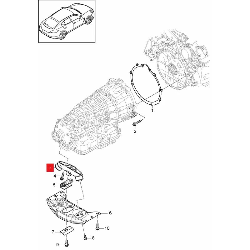 For Porsche Palameira 970 Automatic Gearbox Bracket Gearbox Rubber 97037511801 97037511800 970 375 118 01 970 375 118 00