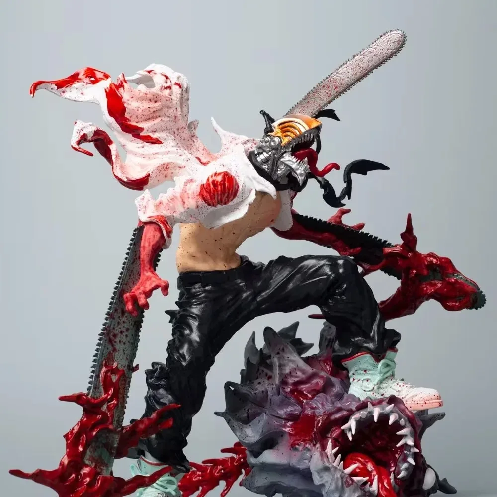 27cm Chainsaw Man Denji Anime Figure Chainsaw Man Rage Battle Bat Devil Action Figure Denji/power Figurine Collectible Model Toy