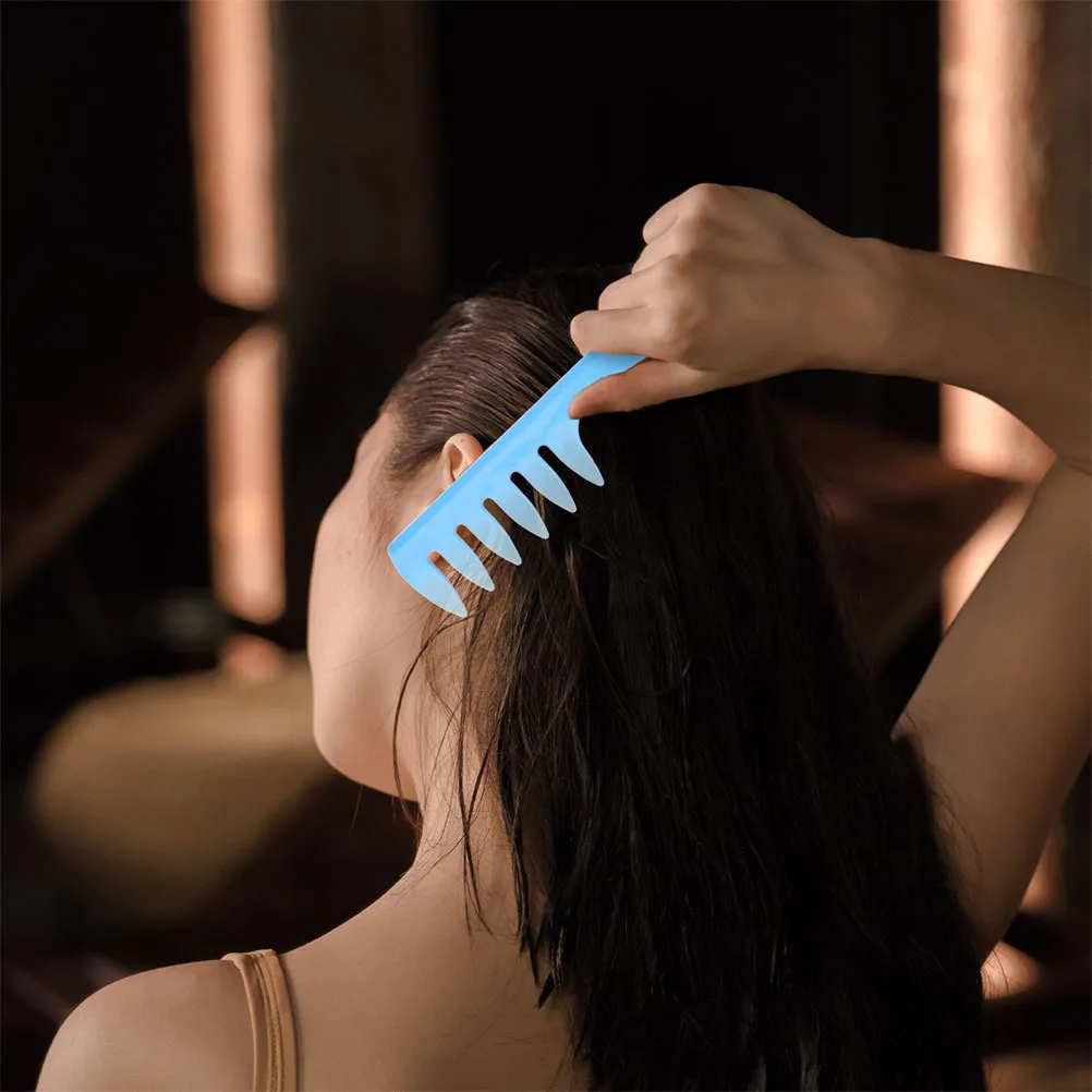 

2Pcs Wide Tooth Retro Comb Barber Hairstylist Tool for Men Thick Curly Hair Detangling Salon Hair Styling Comb Plastic