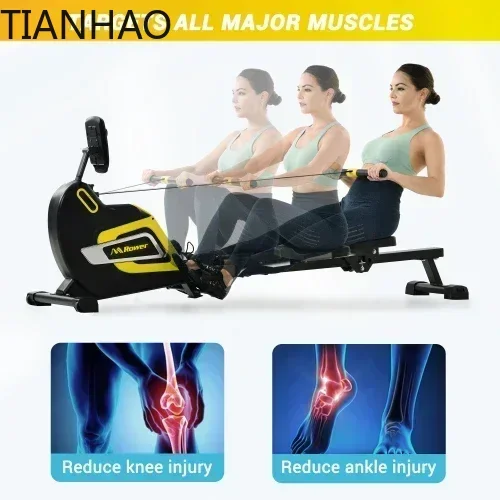 CYGG US Warehouse Folding Rower With 14 Levels Of Resistance Adjustable For Home Gym Cardio Workouts Rowing Machine
