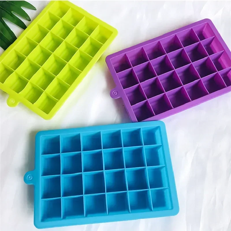 24 Silicone Ice Cube Tray Ice Cube Mold Food Grade Silicone Whiskey Cocktail Drink Chocolate Ice Cream Maker Party Bar