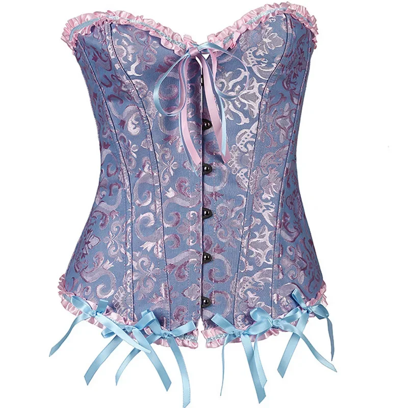 ผู้หญิงเซ็กซี่ Bustier Lace Up Corset Top Corset Boned เอวเทรนเนอร์ชุดชั้นใน Overbust Corsets Body Shaper Plus ขนาด 819
