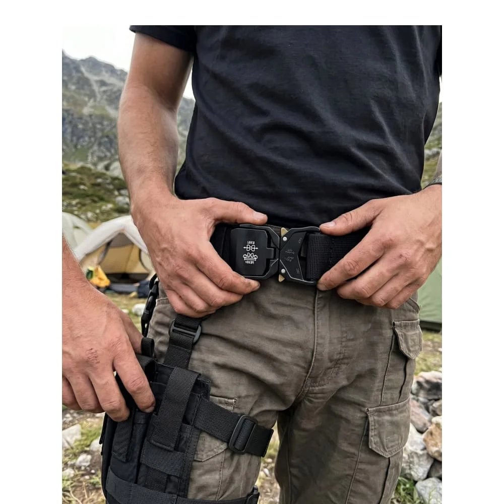New Tactical Belt Buckle Quick Release Elastic Belt Casual Tooling Training Belt Men's Trousers Belt