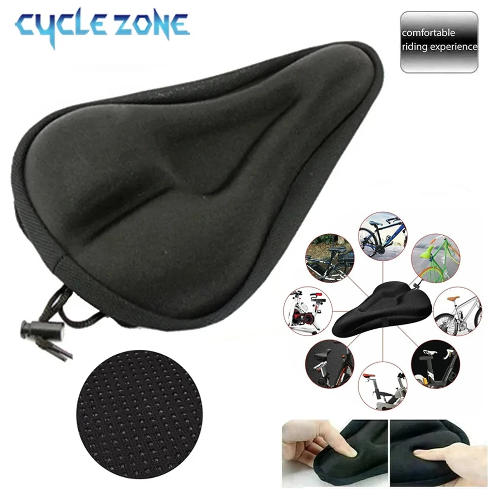 3D Thickened Sponge Gel Bike Seat Cover Soft Wide Padded Cushion Breathable Comfort Saddle Pad MTB Road Bicycle Long Time Riding
