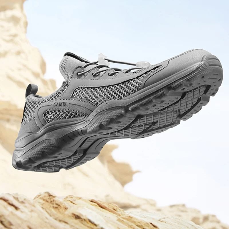 GOLDEN CAMEL Masculino Sneakers Malha Ao Ar Livre Respirável Casual Sports Running Walking Shoes Água Sapatos Femininos para Homens 2023 Verão