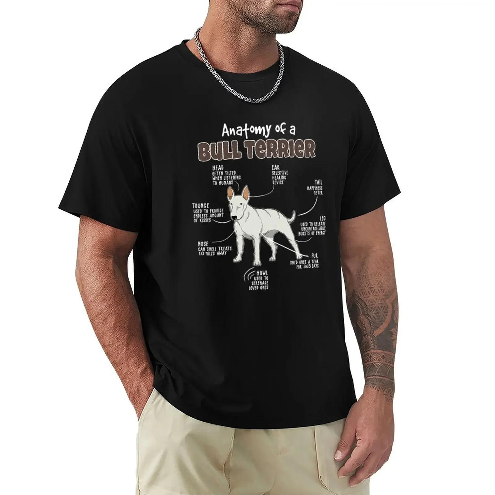 Anatomy Of A Bull Terrier For Fur Mama, Papa Loves Dogs T-Shirt summer clothes kawaii clothes customs men clothing