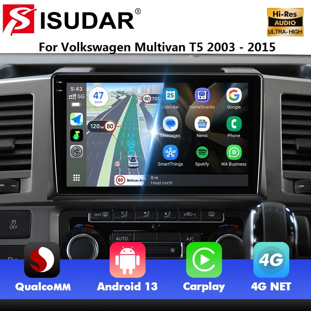

Qualcomm Android 13 car radio For Volkswagen Multivan T5 2003 - 2015 Multimedia Video Player GPS CarPlay auto 4G Stereo wifi 6