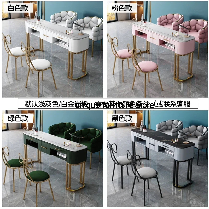 Luxury Pink Manicure Nail Tables Makeup Professional Nordic Modern Nail Tables Living Room Mesa Manicura Salon Furniture MR50NT