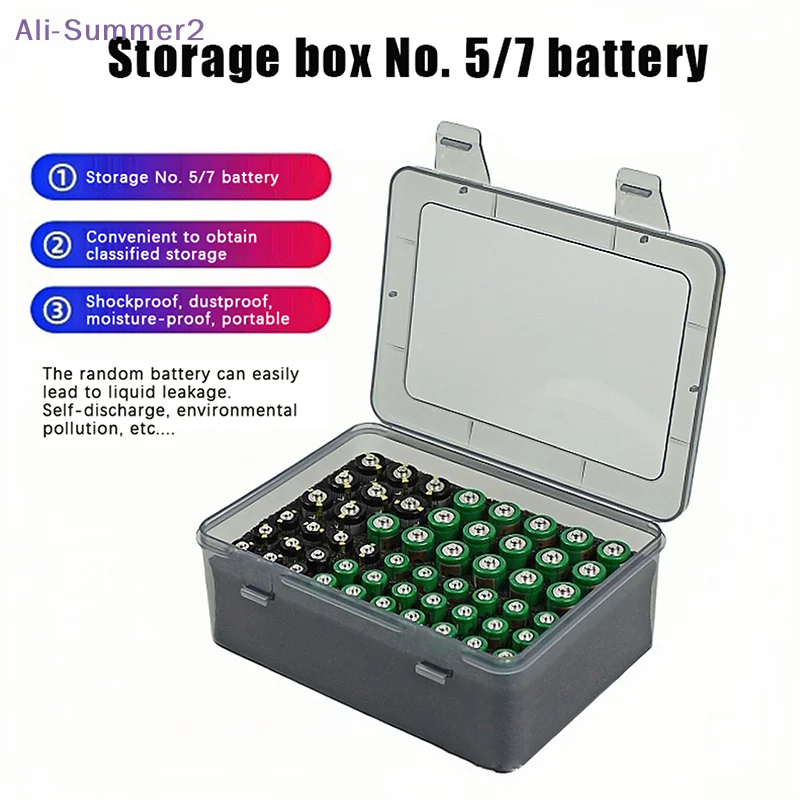 【Summer2】Battery Organizer Holder Holds 54 AA AAA Batteries Battery Storage Box Case Garage Container,Home Drawer Dispenser