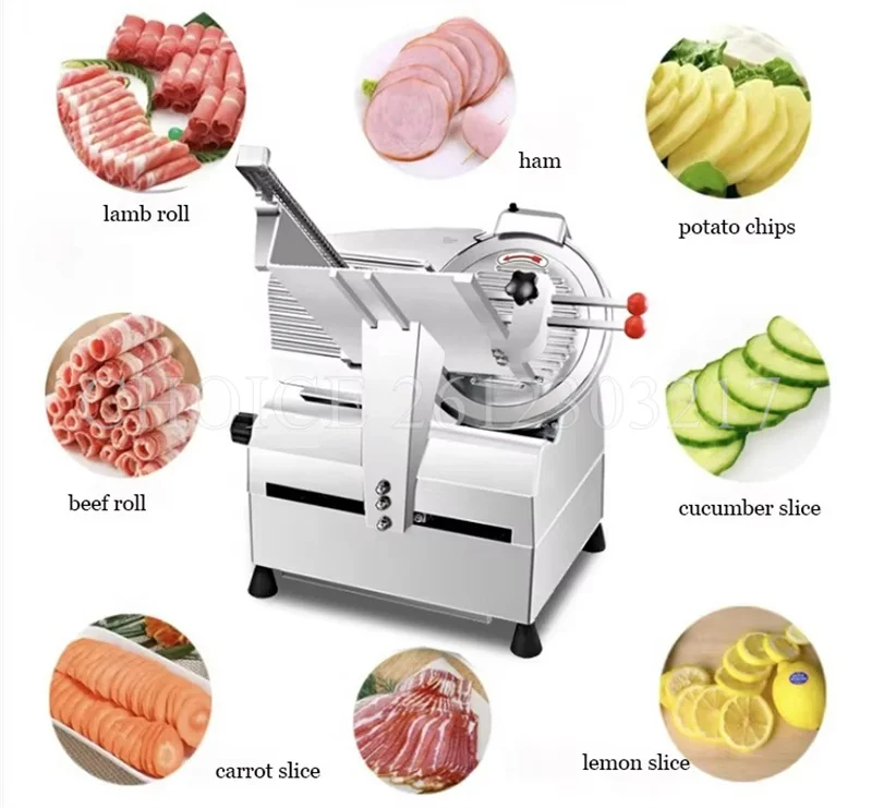 Stainless Steel Meat Slicer Ham Slicer Cut Frozen Meat Machine Beef Mutton Roll Cut Machine Fully Automatic Frozen Fish Cutter