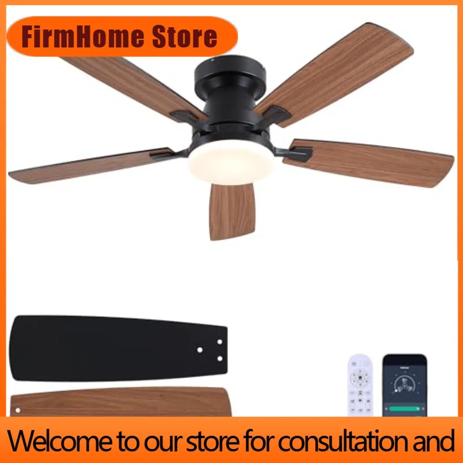 FirmHome StoreCeiling Fans With Lights 48 Inch Ceiling Fan With Light And Remote/APP Low Profile Ceiling Fan With Light DC Rever