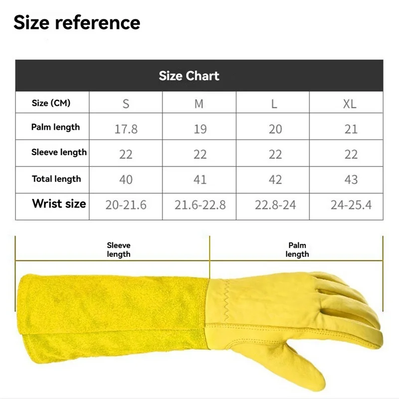 Rose Snoeihandschoenen voor mannen en vrouwen Lange doornbestendige tuinhandschoenen Ademend leer Beste tuincadeau S-[A002]