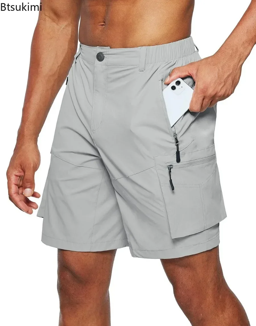 Short cargo d'été à séchage rapide pour homme, pantalon court de sport décontracté, design multi-poches, short de travail, camping, randonnée en plein air