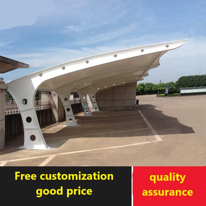 

Public bicycle shed sunshade canopy charging pile car canopy community membrane structure car parking shed