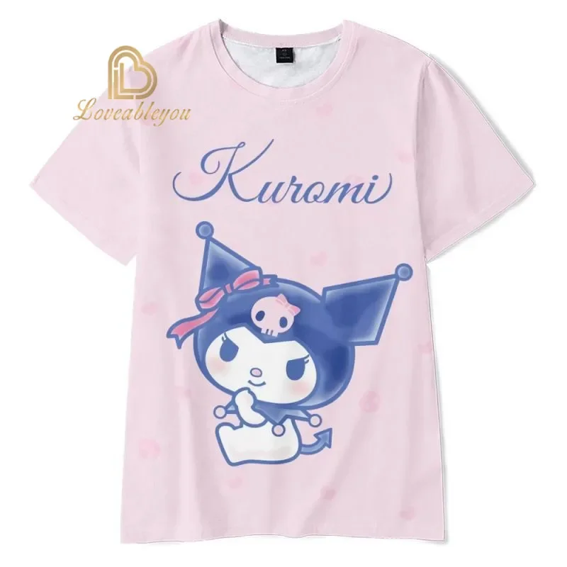 Camiseta de dibujos animados de San Anime para niño y niña, ropa con estampado 3D de My Melody Kuro, Top informal divertido de moda