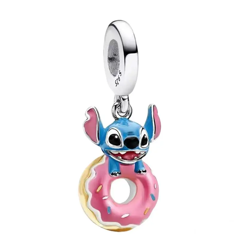 Potdemiel Disney 925 Silber Stitch Charms Anhänger Perlen Passend für 3mm Original Halskette Armband DIY Damen Geburtstagsfeier Edles Geschenk