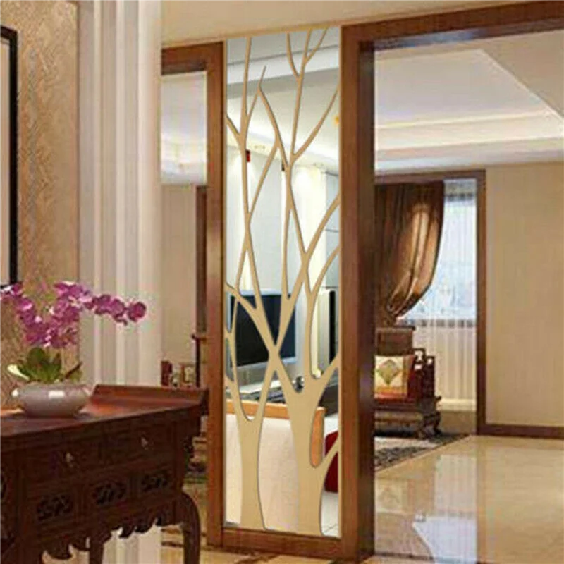 

AT43-4X 3D Acrylic Tree Mirror Wall Sticker Removable DIY Art Decal Home Decor Mural 100X28CM