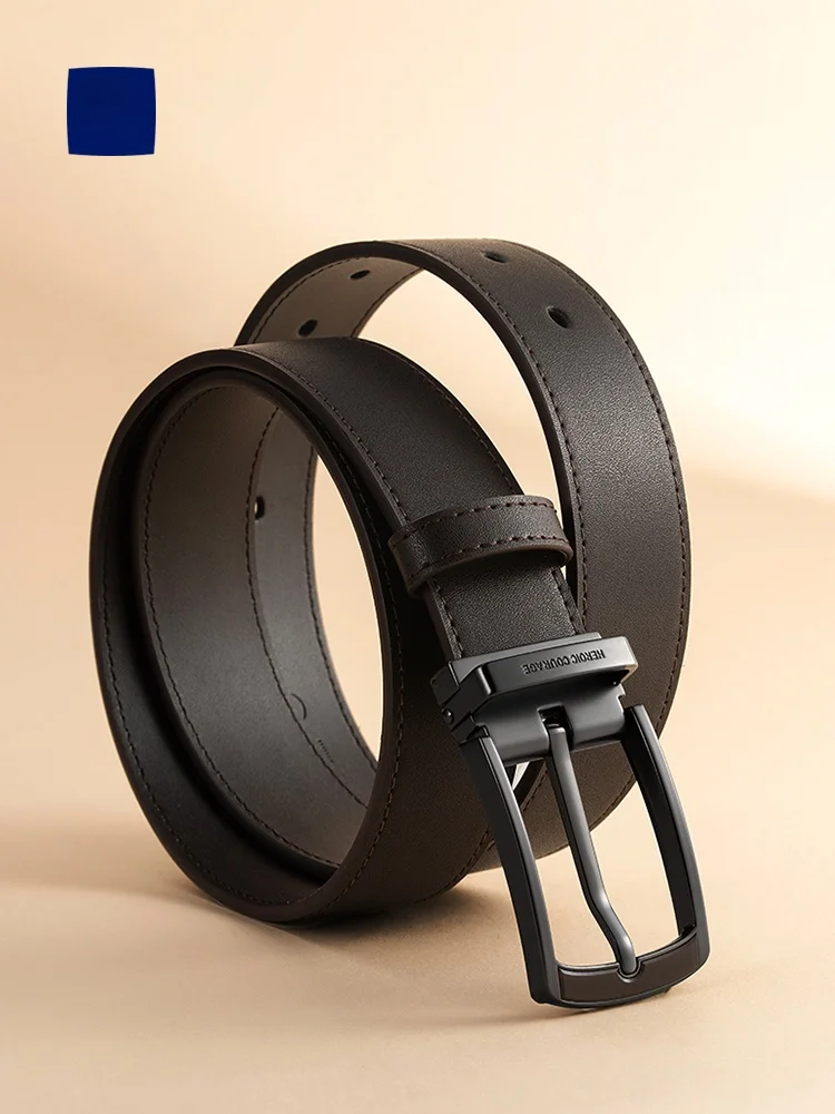 メンズカジュアルベルト-ニードルバックル-本牛革-若者向けパンツベルト-恋人向けトレンディベルト-hla-ホームレジャースタイル