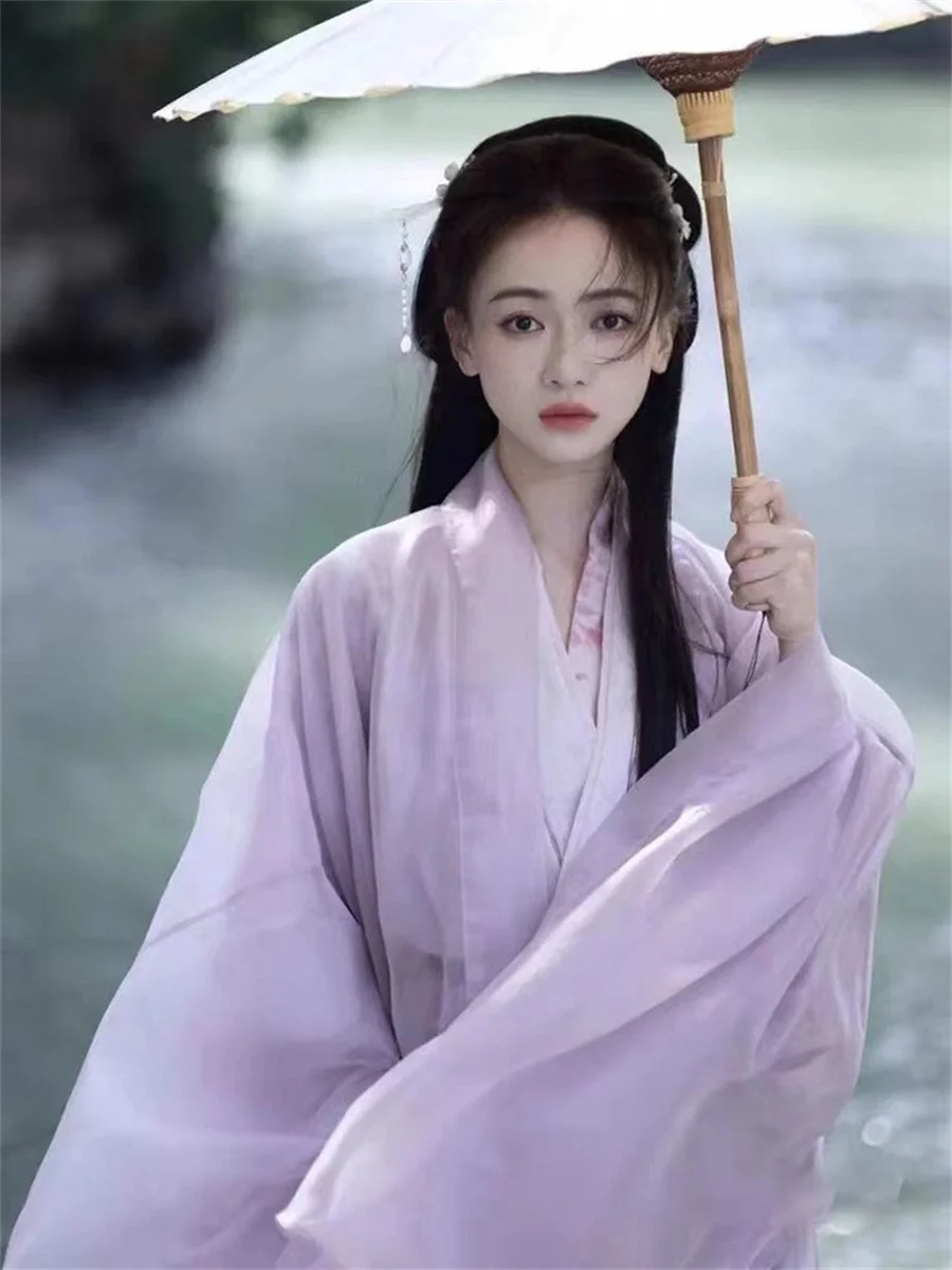 Vestido Hanfu Chinês para Mulheres, Conjuntos de Hanfu Tradicional Antigo, Fada do Carnaval Cosplay Traje, Vestido de Dança Roxo