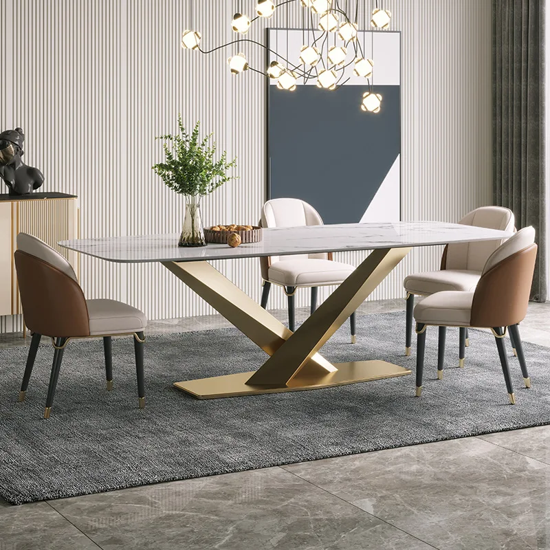 m High-Grade Stainless Steel Rock Plate Dining Table Small Apartment Home Restaurant Hotel Dinner m