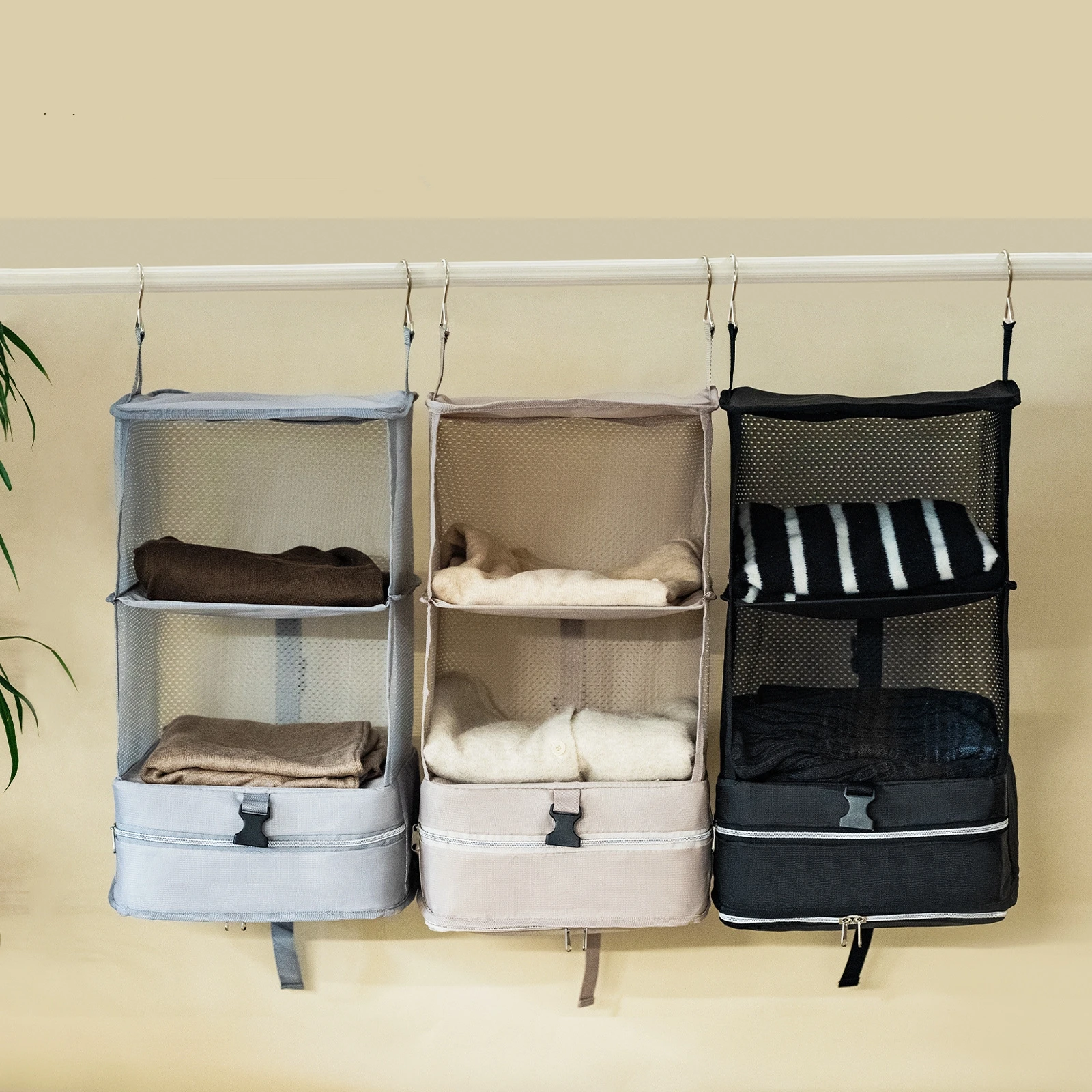 

Portable Hanging Travel Shelves Bag Expandable Packing Cube Organizer Suitcase Storage Large Capacity with Hanger for Clothes