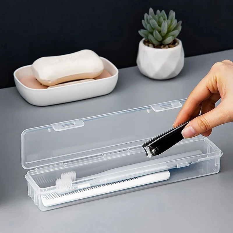 1PCS Tragbare Zahnbürste Box Kunststoff Reise Zahnbürste Fall Transparent Zahnbürste Halter Organizer Reise Praktisches Zubehör