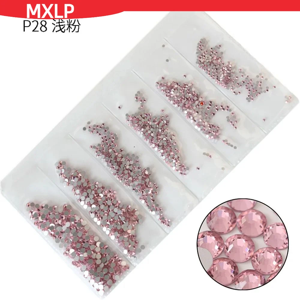 Tüm renkler 1200 adet Mix boyutları kristal AB olmayan düzeltme Flatback Strass Glitter Nail Art Rhinestones giyim Nail Art dekorasyon için