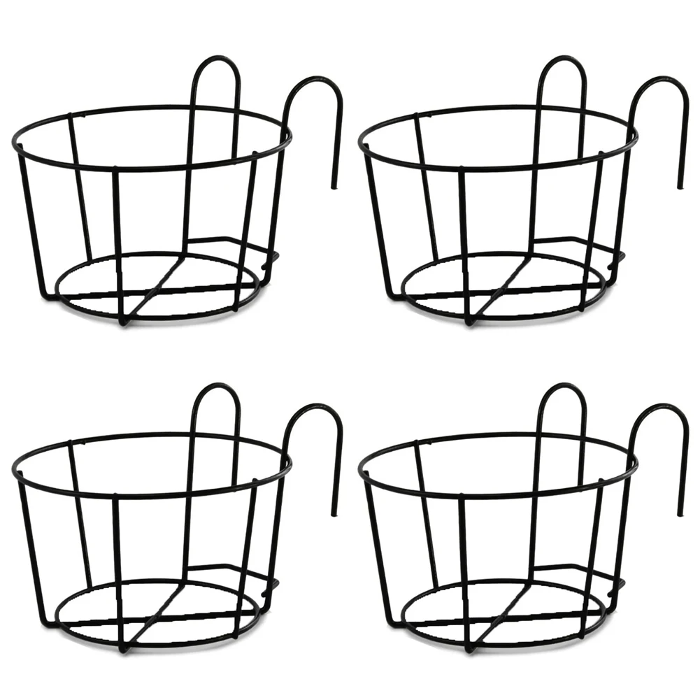 

Round Flower Pot Rack Set of 4 with Heavy Duty Hooks Stylish Solution for Hanging Plants in Your Home and Garden