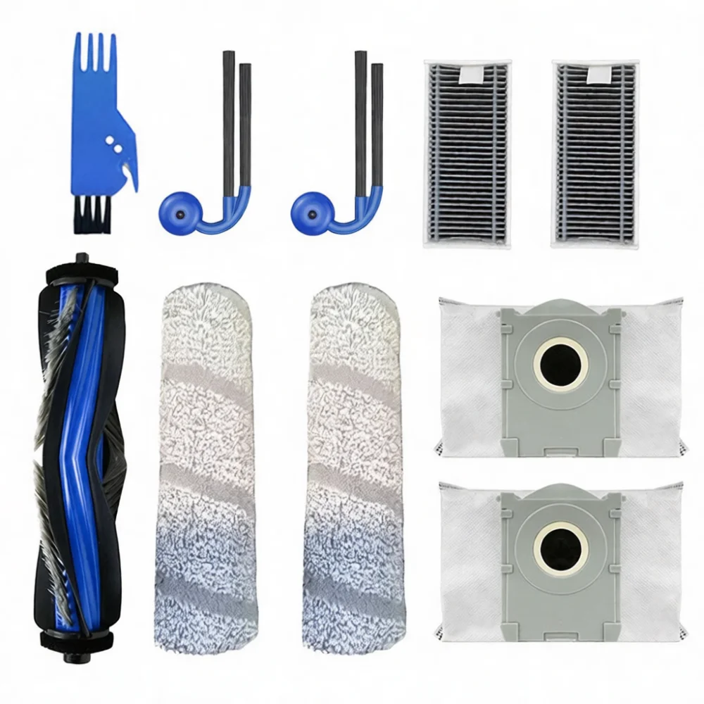 Complete Replacement Parts Kit For Ecovacs T80S Robotic Vacuum Main Roller Brush Side Brush Mop Cloth Filter Dust Bag