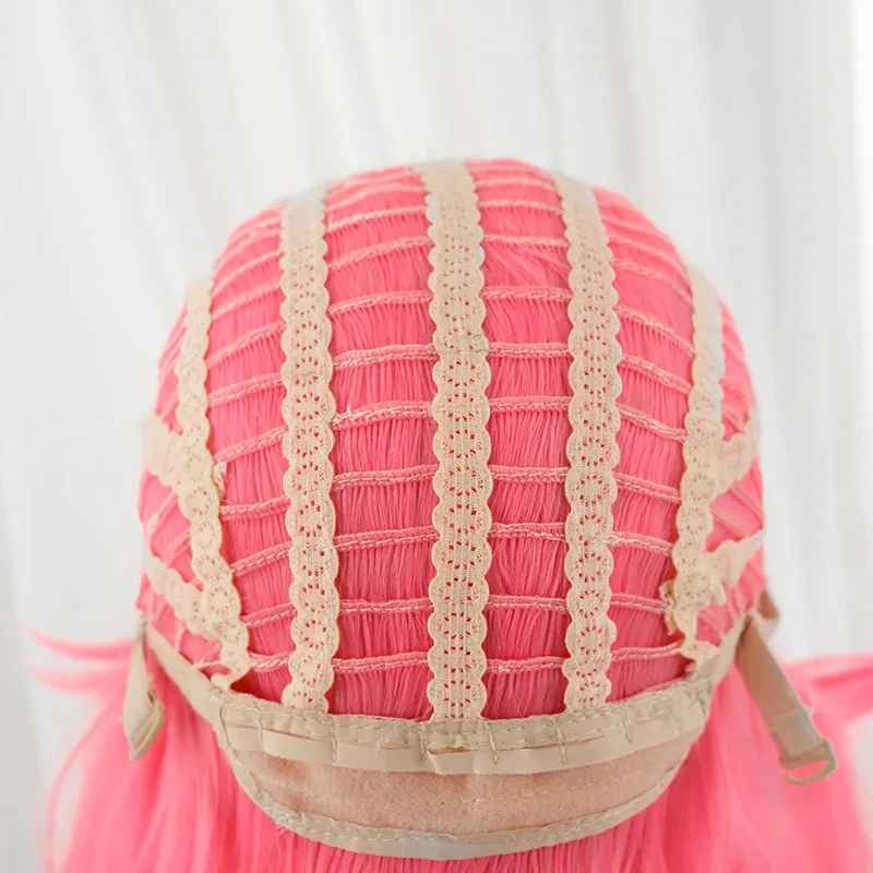 لعبة Rolecos lol Faerie Court Lux شعر مستعار كوسبلاي 60 سم لون وردي للنساء شعر مستعار صناعي مقاوم للحرارة